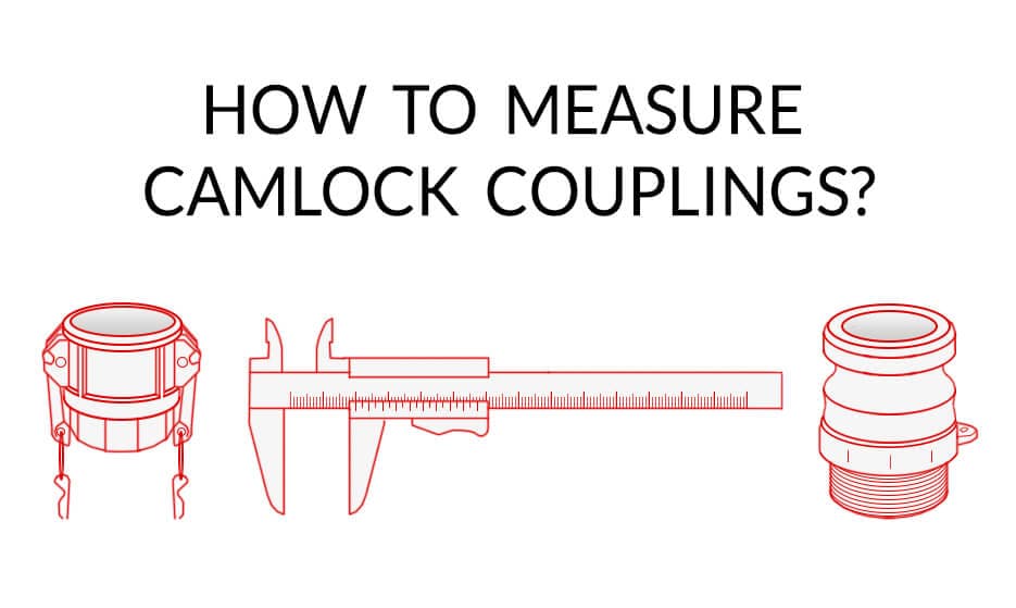 Main image for the article about measuring for Camlock couplings. It present a calliper and two types of Camlock couplings.
