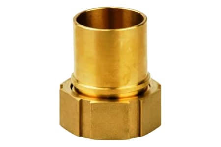 HOSE FITTING WITH FEMALE THREAD AND SMOOTH HOSE TAIL FOR SAFETY CLAMPS BRASS INPART24