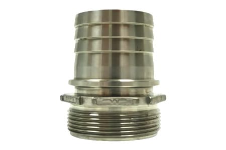 HOSE FITTING WITH MALE THREAD BSP AND SERRATED TAIL FOR SAFETY CLAMP STAINLESS STEEL SS 316 INPART24