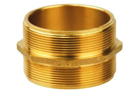 DOUBLE NIPPLE MALE THREAD FITTING FLAT FACE TW BRASS INPART24