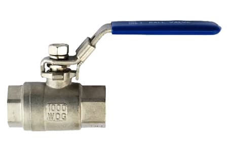 Ball Valve with Internal Threads made from stainless steel and with PTFE sealing.