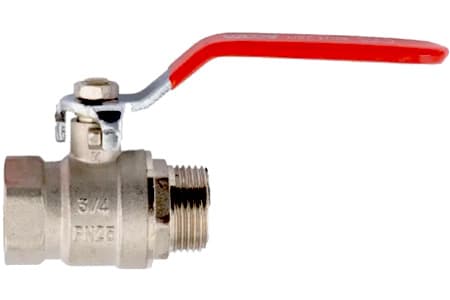 BALL VALVE 2 PART WITH MALE AND FEMALE THREADS NICKEL PLATED BRASS PN 25 INPART24