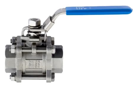 BALL VALVE 3 PART FEMALE THREAD STAINLESS STEEL PN70 SS 316 INPART24