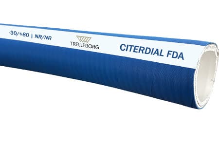 Elastyczny wąż gumowy spożywczy Trelleborg do przeładunku mleka w cysternach Lactera CITERDIAL SD FDA Inpart24
