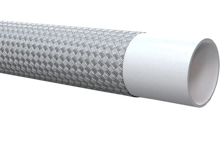 Wąż PTFE w oplocie stalowym SS 304 gładki zakuty R14 CHEMI Inpart