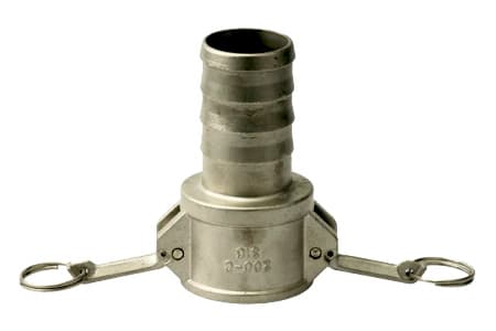 CAMLOCK TYPE C FEMALE PART WITH HOSE TAIL FROM STAINLESS STEEL RVS 316 INPART24