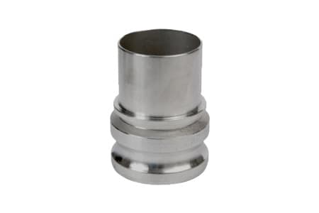 CAMLOCK TYPE ES MALE PART WITH SMOOTH HOSE TAIL FOR SAFETY CLAMP STAINLESS STEEL 316 INPART24