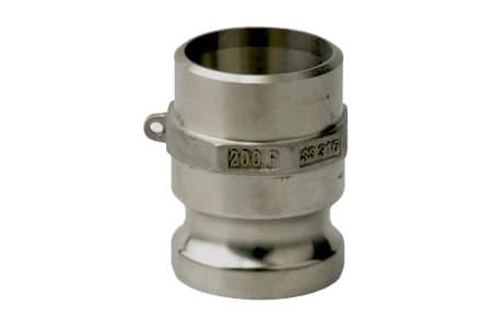 CAMLOCK TYPE AWB MALE PART WITH BUTT WELD FOR WELDING STAINLESS STEEL AISI 316 INPART24