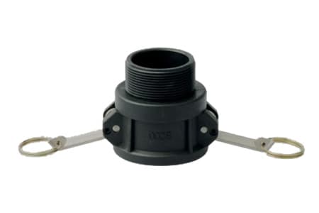 CAMLOCK TYPE B FEMALE PART WITH MALE THREAD FROM POLIPROPYLENE PP INPART24
