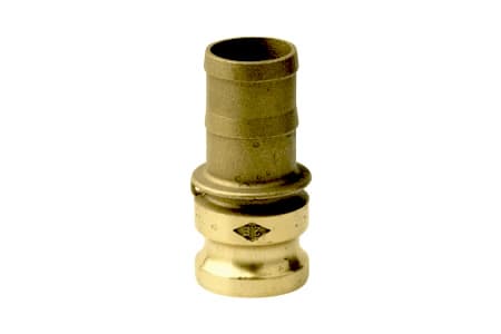 CAMLOCK TYPE E MALE PART WITH RIBBED HOSE TAIL FROM BRASS MATERIAL INPART24